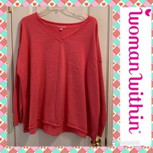 Woman Within 30/32 pink sweater